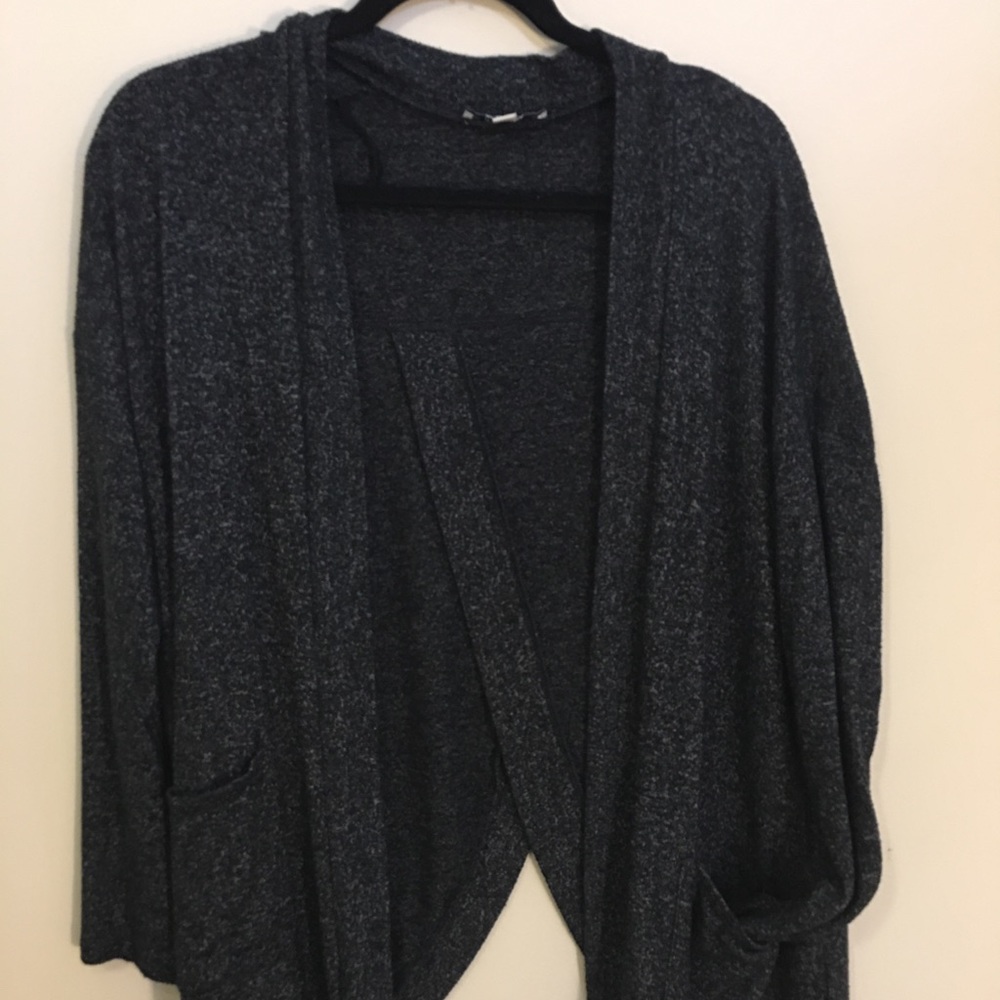Dark grey speckled cross back cardigan